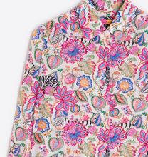 Load image into Gallery viewer, Vilagallo Shirt Ivory Tiger and Floral Print
