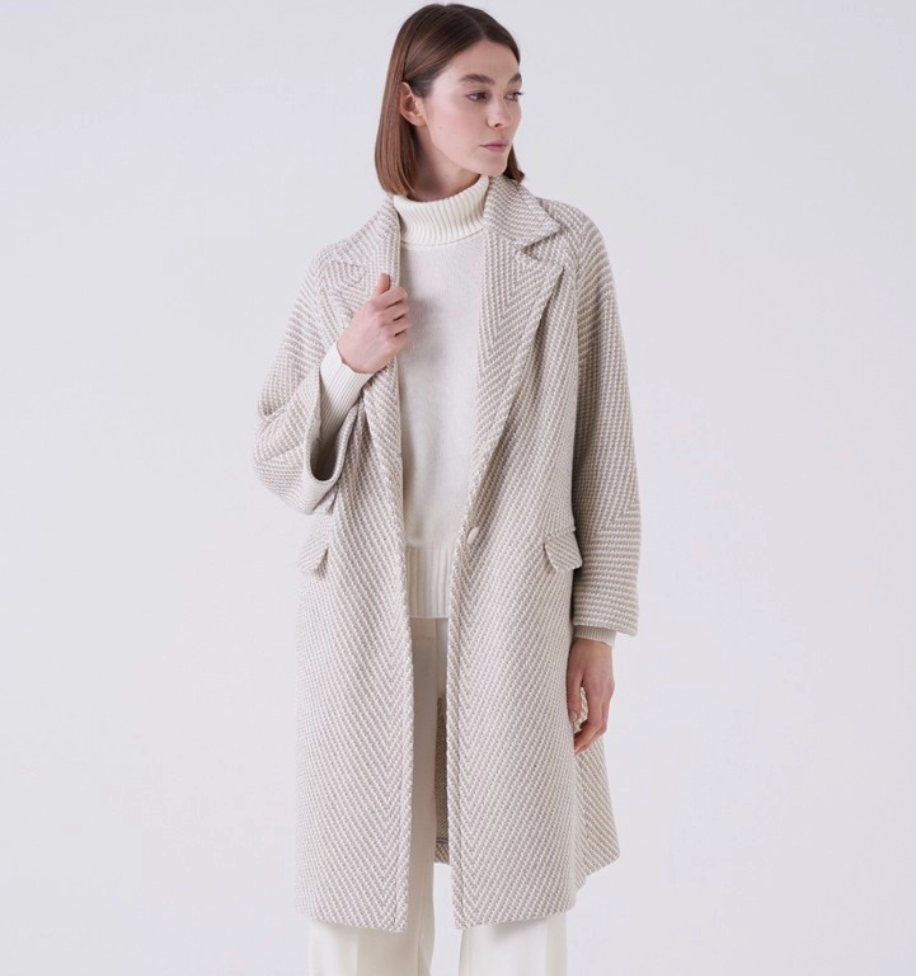 Amina Rubinacci Trucco Sweater Coat Beige/Ivory
