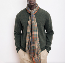 Load image into Gallery viewer, Hartford Long Rectangular Woven Wool Scarf Green/Orange
