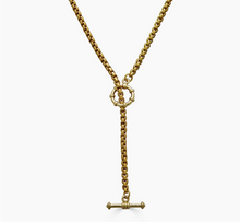 Load image into Gallery viewer, Loni Paul Gold Box Chain Lariat Necklace
