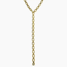 Load image into Gallery viewer, Loni Paul Chunky Gold Lariat w/Crystal Pendant
