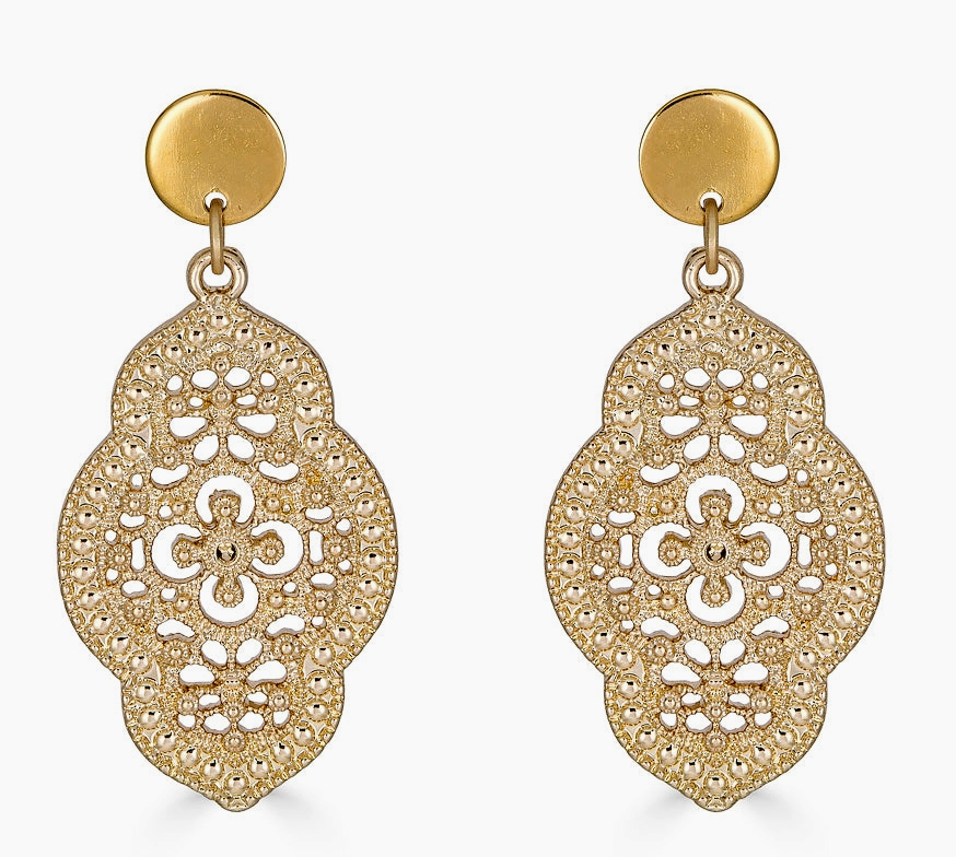 Loni Paul Oval Gold Lace Earring