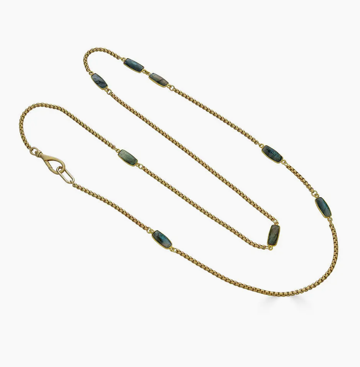 Loni Paul Labradorite Baguette Long Necklace