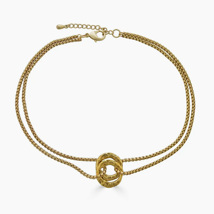 Loni PaulMatte Gold Double Circle Necklace