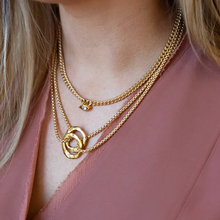 Load image into Gallery viewer, Loni PaulMatte Gold Double Circle Necklace
