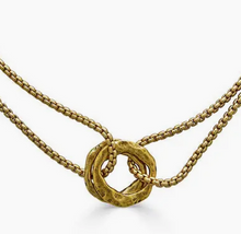 Load image into Gallery viewer, Loni PaulMatte Gold Double Circle Necklace
