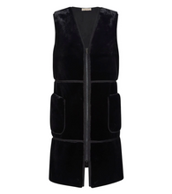 Load image into Gallery viewer, Purotatto Long Shearling Vest Black
