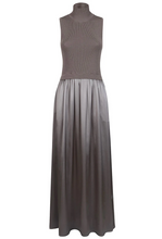 Load image into Gallery viewer, Purotatto Sleeveless Dress w/Knit Top Taupe
