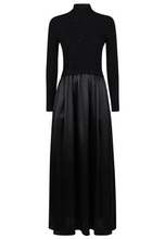 Load image into Gallery viewer, Purotatto Long Sleeve Dress w/Knit Top Black
