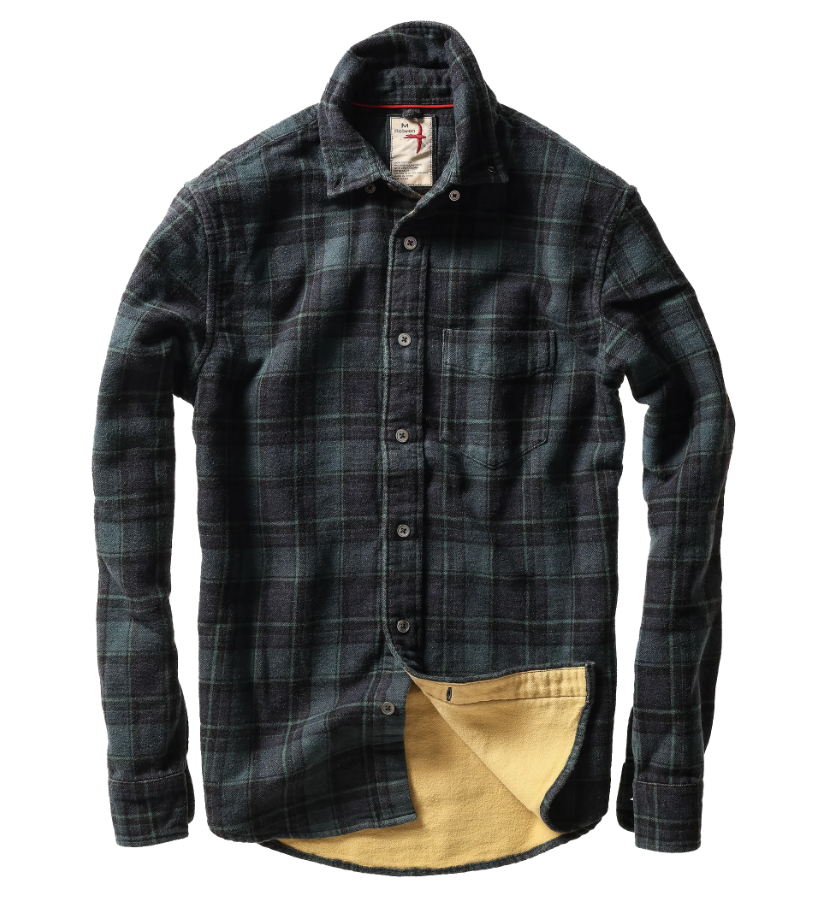 Relwen Chamois Lined Flannel Workshirt Grn/Nvy/Blk Plaid