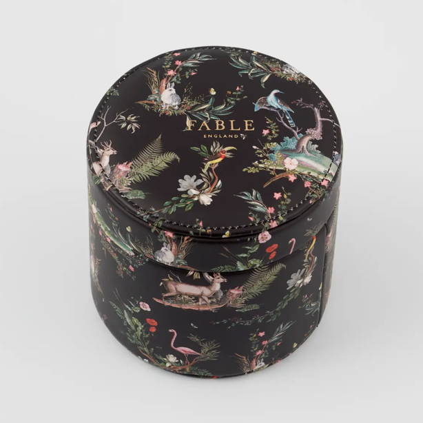 Fable Wonderland Black Round Jewelry Box