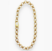 Load image into Gallery viewer, S&amp;D Interlocking Gold Chain Necklace 16" w/Multi Charm
