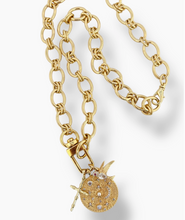 Load image into Gallery viewer, S&amp;D Interlocking Gold Chain Necklace 16" w/Multi Charm
