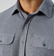 Load image into Gallery viewer, T&amp;V 2 Pocket Textured Utility Shirt Steel Blue
