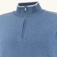 Load image into Gallery viewer, Paul &amp; Shark Cotton/Silk 1/4 zip Sweater Light Blue
