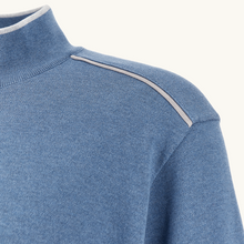 Load image into Gallery viewer, Paul &amp; Shark Cotton/Silk 1/4 zip Sweater Light Blue
