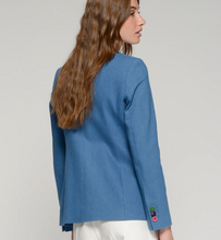 Load image into Gallery viewer, Vilagallo Blue Jacket with Pink Buttons
