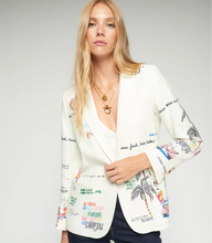 Load image into Gallery viewer, Vilagallo White Jacket with Quirky Print
