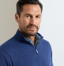 Load image into Gallery viewer, Peter Millar Coolspun Lite Birdseye 1/4 Zip Sweater Navy
