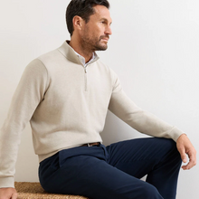 Load image into Gallery viewer, Peter Millar Coolspun Lite Birdseye 1/4 Zip Sweater Truffle

