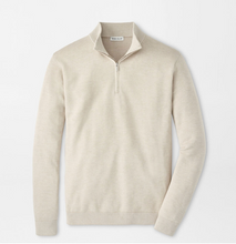 Load image into Gallery viewer, Peter Millar Coolspun Lite Birdseye 1/4 Zip Sweater Truffle
