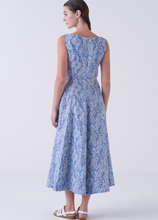 Load image into Gallery viewer, Amina Rubinacci Sleeveless Linen Dress - Blue Paisley
