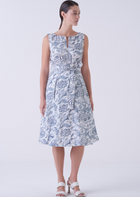 Load image into Gallery viewer, Amina Rubinacci Sleeveless Cotton Dress - Blue Floral
