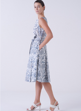 Load image into Gallery viewer, Amina Rubinacci Sleeveless Cotton Dress - Blue Floral
