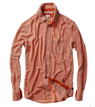 Load image into Gallery viewer, Relwen Shirt Hemp Stripe Buttondown Burnt Orange/White
