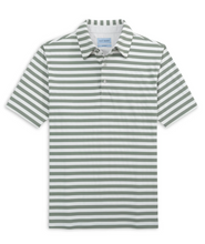 Load image into Gallery viewer, Scott Barber Prep Stripe Performance Polo Agave
