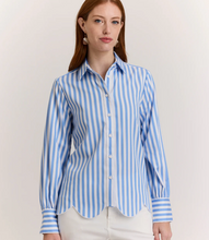 Load image into Gallery viewer, Hinson Wu Blaire Blue/White Stripe Shirt
