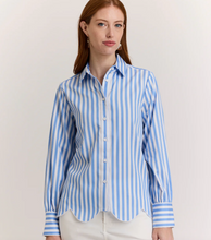 Load image into Gallery viewer, Hinson Wu Blaire Blue/White Stripe Shirt
