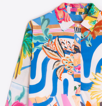 Load image into Gallery viewer, Vilagallo Multicolor Palm Tree Print Short Dress
