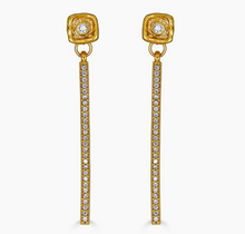 Load image into Gallery viewer, Loni Paul Jewelry - Gold Crystal Bar Earrings
