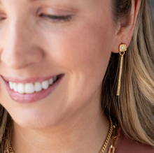 Load image into Gallery viewer, Loni Paul Jewelry - Gold Crystal Bar Earrings
