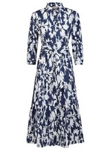 Load image into Gallery viewer, Purotatto Long Shirt Dress w/Tiered Skirt - Fuchsia
