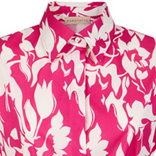 Load image into Gallery viewer, Purotatto Long Shirt Dress w/Tiered Skirt - Fuchsia
