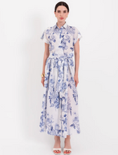 Load image into Gallery viewer, Lavi Bellel Cotton Dress Blue Roses
