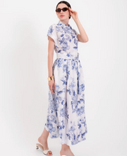 Load image into Gallery viewer, Lavi Bellel Cotton Dress Blue Roses

