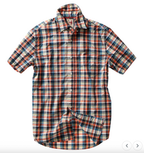 Load image into Gallery viewer, Relwen Madras Campshirt Orange/Navy/Yellow
