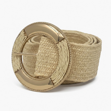 Load image into Gallery viewer, GF Stretch Belt Raffia With Round Metal Buckle
