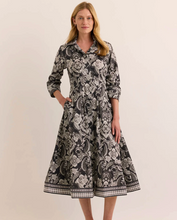 Load image into Gallery viewer, Hinson Wu Martina 3/4 Sleeve Dress Black Paisley

