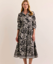 Load image into Gallery viewer, Hinson Wu Martina 3/4 Sleeve Dress Black Paisley
