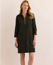 Load image into Gallery viewer, Hinson Wu Alessa 3/4 Sleeve Dress Oregano/Black Stripe
