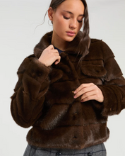 Load image into Gallery viewer, Vilagallo Fur Vaquero Coat Dark Brown
