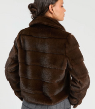 Load image into Gallery viewer, Vilagallo Fur Vaquero Coat Dark Brown
