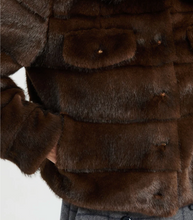 Load image into Gallery viewer, Vilagallo Fur Vaquero Coat Dark Brown
