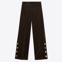 Load image into Gallery viewer, Vilagallo Mikaela Pant Dk Green Velvet
