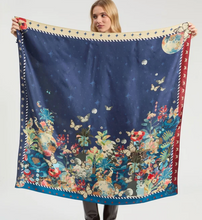 Load image into Gallery viewer, Vilagallo Scarf Large Navy Floral
