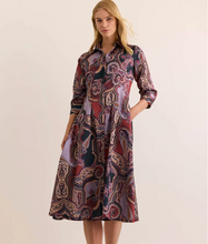Load image into Gallery viewer, Hinson Wu Martina 3/4 Sleeve Dress Opulent Paisley - Plum

